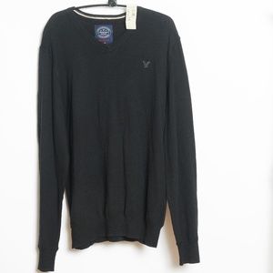 American Eagle Mens Black V-Neck Sweater